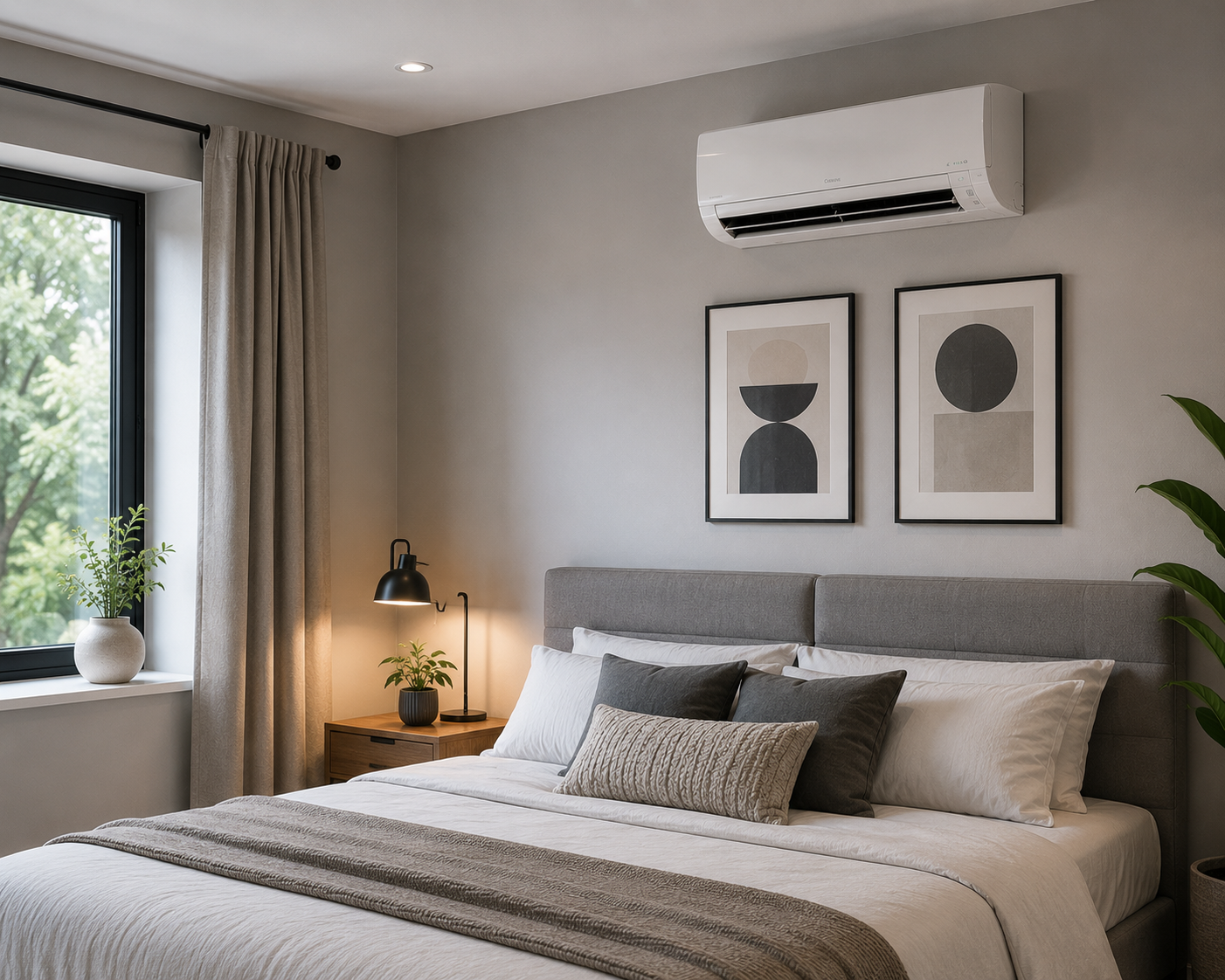 AC in a bedroom in Fernbrook home