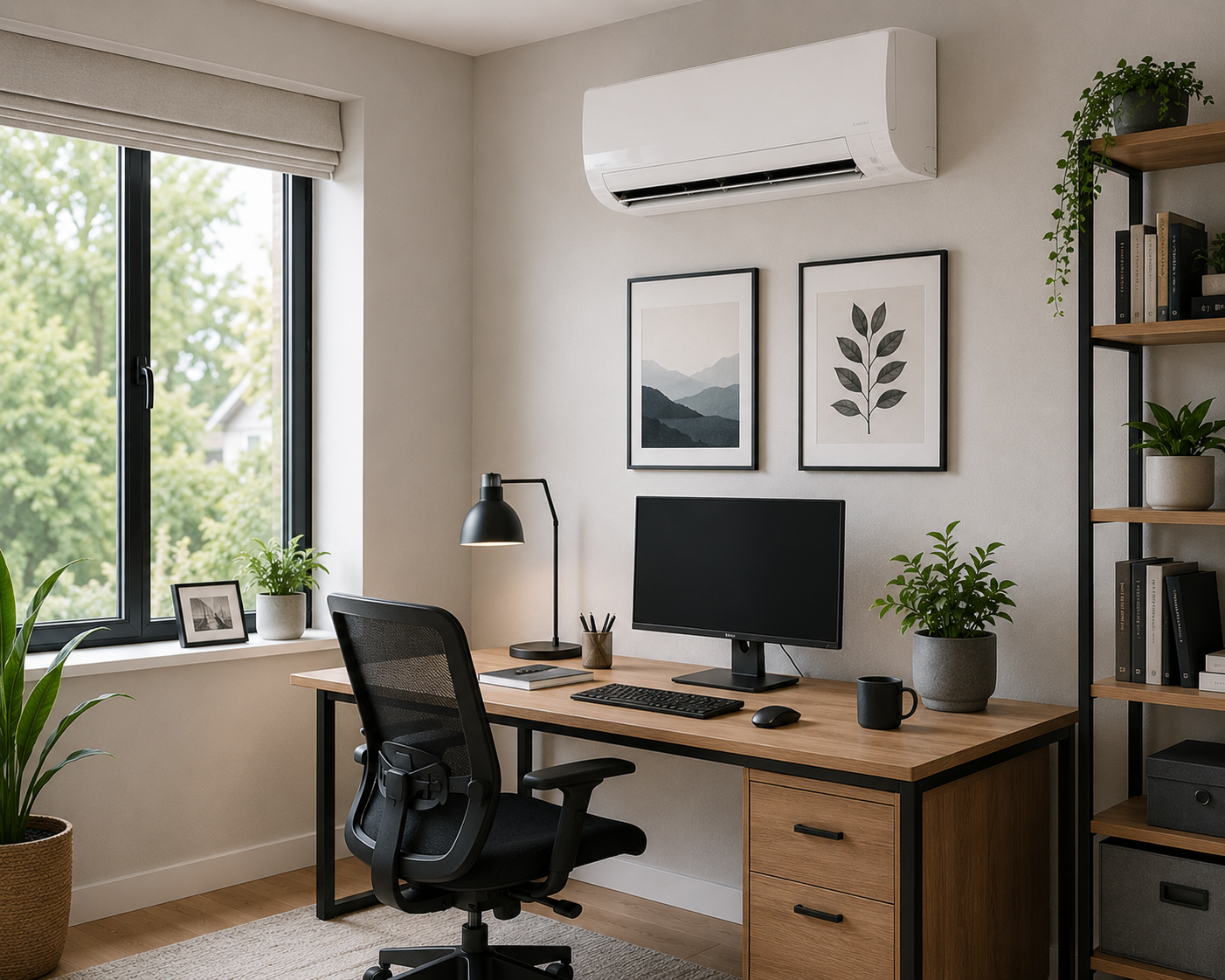 AC installation in a home office in a Fernbrook Home